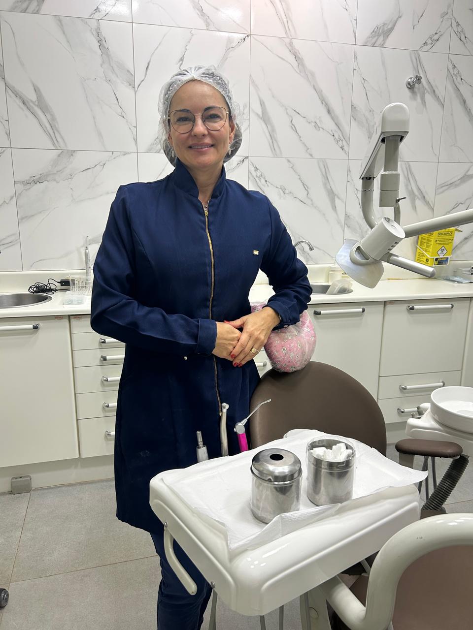The dentist in her treatment room